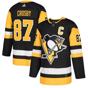 Herren Pittsburgh Penguins Eishockey Trikot Sidney Crosby #87 Authentic Schwarz Heim
